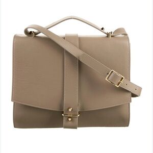 Haerfest Agnes Leather Satchel Crossbody in Taupe